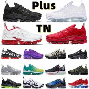 Running Shoes TN Plus Men Women Black Bubblegum Withe Yolk Cherry Cool Grey Neon Olive Pure Platinum Dark Blue Mens Womens Sports Trainers Snea