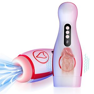Automatisk avsugning suger Masturbator Vibrator för vuxen Male Oral Sexy Machine Toys Men Pussy Pump Billiga Masturbation Cup Beauty Partyer