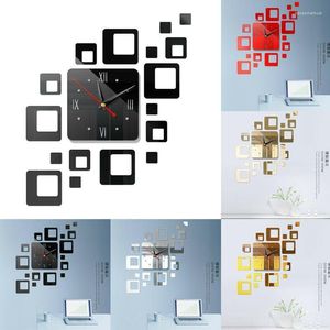 Настенные часы DIY часы Смотреть 3D Акриловое зеркало цифровое дисплей Home Использовать арт -наклейки наклейки простой современный офисный декор
