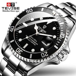 Tevise Men Mechanical Watches Automatic Top Brand Luxury Waterproof Steel Quartz Men Wristwatches Relogio Masculino 220530