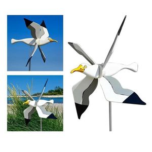 Seagull Windmill Garden Outdoor Bird Holiday Displative Wind Spinners Personalized Courtyard Decor Exclseories 220728