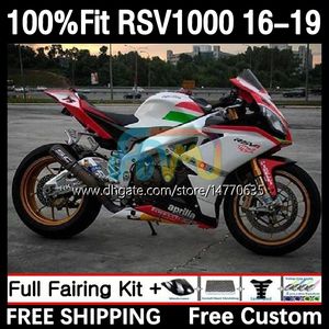 Molde de injeção Corpo para Aprilia RSV4 RSV 1000 RSV-1000 RSV1000R 16-19 Bodywork 5DH.45 RSV1000 R RR 16 17 18 19 RSV1000RR 2016 2017 2018 2019 OEM Fairing New White