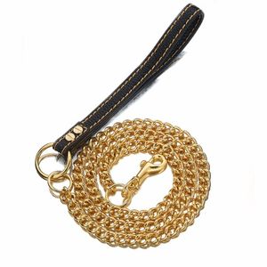 Chains Charming 316l Stainless Steel Slip Dog Leash Cuban Chain Training Choke Collar Strong Traction Practical 9mm NecklaceChains