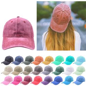 Vintage Wash Solid Color Baseball Hat Party Favor Summer Sunshade Hats Outdoor Travel Sunscreen Caps Duck Tongue Cap Sunhat T9I001929