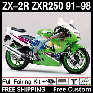 Kroppssats för Kawasaki Ninja ZXR-250 ZX 2R 2 R R250 ZXR 250 ZXR250 1991 1992 1993 1994 1995 1996 1997 1998 9DH.0 ZX-R250 ZX-2R ZX2R 91 92 93 94 95 96 97 98 FAIRING GLOSSY GRÖN GRÖN