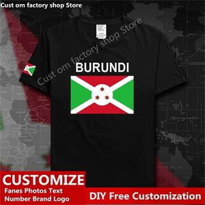 Burundi Burundian Pamuk Tişört Özel Jersey hayranları DIY İsim Numarası Tshirt High Street Moda Hip Gevşek Tişört Tişört 220620