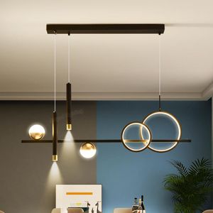 Lâmpadas pendentes minimalista Luzes modernas Tabela Long Strip Spotlight Holofos de luxo Light Kitchen Dining Room LightingPenda