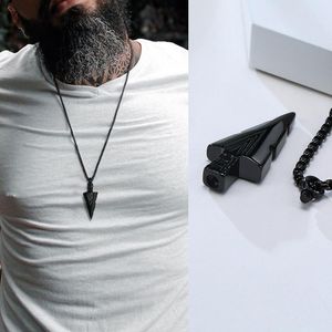 Pendant Necklaces NECKLACE STAINLESS STEEL ARROWHEAD KUNAI PRIMAL FOR MEN TRIBAL SPEARHEAD SURF JEWELRYPendant