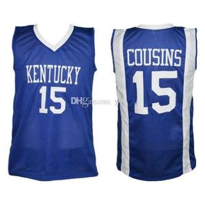 Nikivip Demarcus Cousins ​​#15 Kentucky Wildcats College Retro Retro Basketball Jersey Men Custom Custom Dowolne Nazwa Koszulki