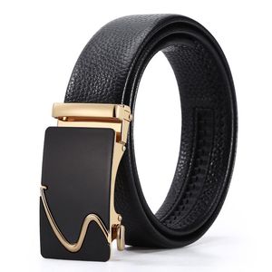 Belts Fashion Mens Business Leisure Belt Concise Split Leather Waist Strap Dress Suit Accessories Cinto Casual Gold Alloy Buckle 3.6cmBelts