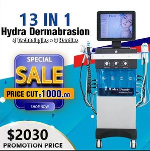 Spa Använd 13 In1 Spa Hydra Dermabrasion Machine Diamond Hud Resurfacing Bio Microcurrent Microdermabrasion Peeling Acne Treatment