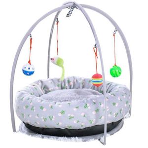 Chat Hommock Bed Puppy Dog Play Tent avec des jouets suspendus Bells Soft Sleeping Lounger Sofas Nest for Cats Small Dogs2347