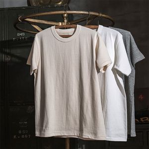 Bronson Men's Heavyweight Loop Wheel RingSpun Tubular Short Sleeve T-Shirt Crewneck Sports Basic Plain T-shirts 220429