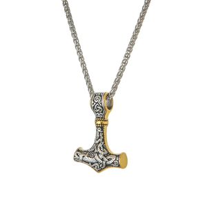Европейская американская ретро резьба молот кулон ожерелье крутой викинговый стиль мужчины ювелирные изделия для подарка