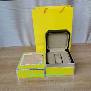 Hot Selling High Quality Yellow 1884 Klockor Boxes Watch Original Box Papers Trä Läderväska för Chronospace Superavenger superocean armbandsur