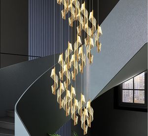 Moderne LED Treppe Kronleuchter Lampen Wohnzimmer Villa Halle Licht Luxus Lange Linie Spirale Duplex Gebäude Nordic Einfache Kronleuchter