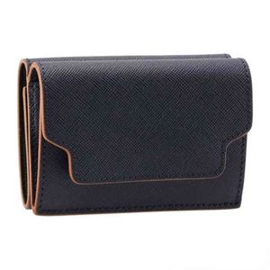 HBP Japanese Leather Cross Pattern Short Wallet Multi-functional Women's Leather Buckle Change Pocket Wallet 220815