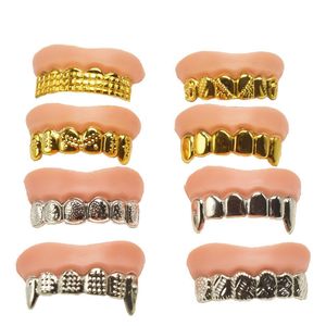 Oro/Argento Denti Pratico Diversi Divertenti Gag Scherzi Giocattoli Scherzo Freak False Denti Halloween/Pesce d'Aprile Regalo Wacky Toy 1001