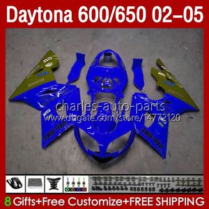 Bodywork Kit för Daytona 650 600 CC 2002 2003 2004 2005 Body 132No.95 Cowling Daytona650 02-05 Green Blue Daytona600 Daytona 600 02 03 04 05 ABS Motorcykel Fairing