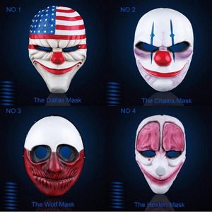 Maschere di Halloween in PVC all'ingrosso Maschere da clown spaventoso Payday 2 per maschere orribili Cosplay in maschera P072610