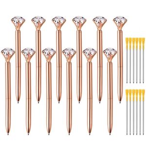 Mini Ballpoint Metal Diamond Cristal Cil 1 mm svart bläck färgad roterande smal kulspetspenna med fodral Box Påsare 220722