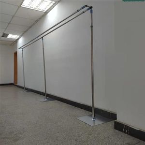 Centrotavola per decorazioni di nozze 10ftX20ft Supporto per tende a doppia barra trasversale regolabile Supporto per tende portatile Cornice per fiori Scaffale per filati