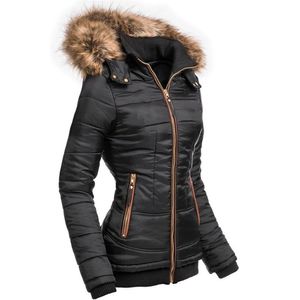 Roupas de inverno Mulheres plus size 5xl Compolado Slim Long Parka Casual Casual Jaqueta Preta Mantenha Zipper quente com casaco de bolso fêmea 201125