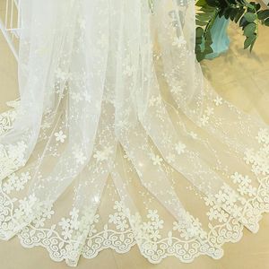 Curtain & Drapes Embroidered Lace Curtains For Bedroom Sheer Elegant Organza Floral Delicate French Window Treatment Tenda Wp058CCurtain