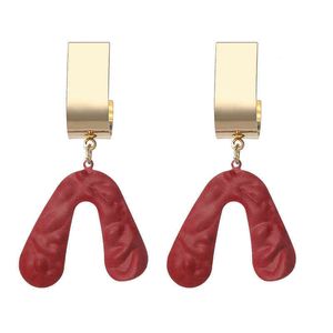 Tiktok red European and Charm American Dangle personalized hollow out female Earrings Fashion high-grade elegant temperament geometric Earrings 42UJ