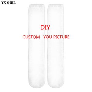 YX GIRL DROP DIY Picture Printing Men Women 3D Custom Socks Unisex Fashion Hip Hop Ankel Sock Wholesale 220704