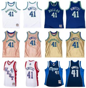 Anpassad Dirk Nowitzki Basketball Jersey S-6XL Mitchell Ness 2001-02 10-11 Mesh Hardwoods Classics Men Women Kids Retro Jersey