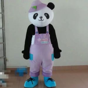 Halloween bonito panda mascote traje de qualidade dos desenhos animados caráter caráter carnaval adulto tamanho fursuit vestido de festa de aniversário de natal