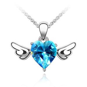 Pendant Necklaces Angle Wing Designer Short Women Made With Austrian Crystal Fashion Girls Neck Jewellry Accessory Bijoux GiftPendant