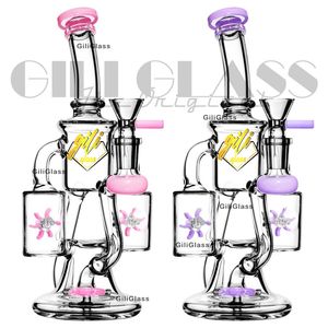 Bong Recycler de vidro Tubos de água Dab Rig Pofra pesada CAGA DE PIR PERCOLATOR TIPE TIPE COM BONGZ BANGER BONGS BONGS CABELO DE ÓLEO DE ÓLIMA GRANDES