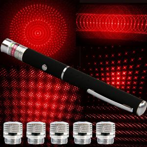 Penna laser caleidoscopio 5 in 1 da 650 nm Puntatore laser rosso Presenter Powerpoint con tappi a 5 stelle o gioco in campeggio con insegnamento del gatto SPEDIZIONE VELOCE di alta qualità