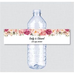 24pcs Nome de casamento Festa de aniversário Rustic Pink Flor personalizada Rótulos de garrafas de água Decoração D220618