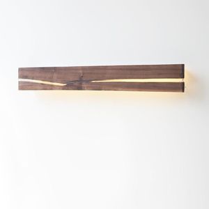 Lampada da parete lunga in legno antico crepa noce quercia olmo LED applique per interni per camera da letto studio luci in resina nordica FurnitureWall