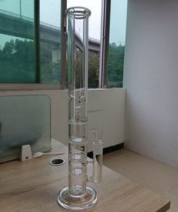 19 Zoll klare 7 mm dicke Wasserbong-Wasserpfeifen aus Glas mit Wabenfiltern und Reifen-Perc-Räucherpfeifen für weibliches 18-mm-Gelenk