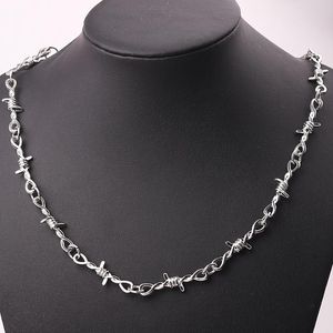 Chains Gothic Short Exaggerated Necklace Punk Style Barbed Wire Brambles Link Chain Choker Gifts For Friends Collares De ModaChains