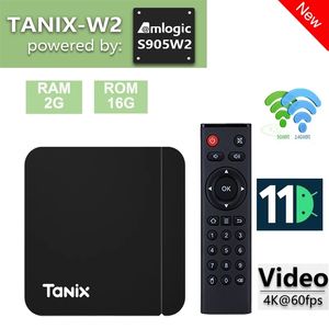 新しい TV ボックスタニックス W2 Amlogic S905W2 2 グラム 16 グラム 2.4 グラム 5 グラムデュアル Wifi bluetooth セットトップボックスメディアプレーヤーアンドロイド 11 パック TX3 ミニ