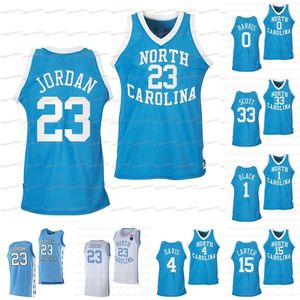 A3740 Custom NCAA North Carolina 23 Michael Blue Heritage Road Trikot Anthony Harris Armando Bacot Leaky Black Vince Carter R.J. Davis Charlie