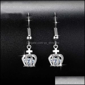 Dangle Chandelier Earrings Jewelry Sier Crown Dropl Austrian Crystal For Wedding Party Wholesale 0682Wh Drop Delivery 2021 Z3Xze