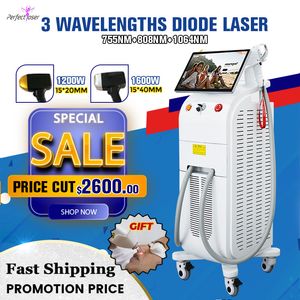 3500W salon laser Titanium machine 3 wavelength 755 808 1064 diode hair removal lasers hairs reduction clinic use machines