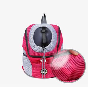 Outdoor Bags Out Double Shoulder Portable Travel Ryggsäck Pet Dog Carrier Bag Front Mesh Head Supplies