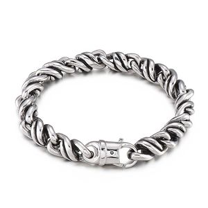 10mm 9inch 73g Weigth Simple and Fashionable Twist Chain Bracelet Stainless Steel Casting Jewelry for Mens Birthday Gifts