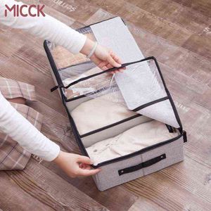 Wholesale under bed shoe storage resale online - MICCK Foldable Storage Box For Shoes Wardrobe Closet Organizer Sock Bra Underwear Cotton Storage Bag Under Bed Organizer Box AA220326