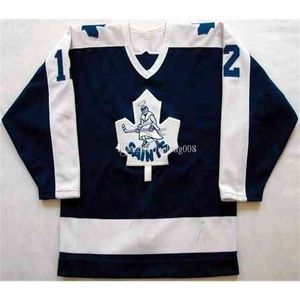 Thr 2020 Vintage 1985-86 Gary Leeman St. Catharines Saints Hockey Jersey刺繍ステッチ縫製カスタマイズJerseys