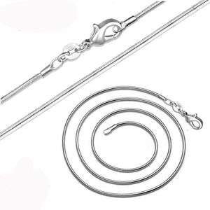 S925 Sterling Silber Chains Halsketten 1mm Schlangenkette DIY Halskette 16 Zoll 18 Zoll 20 Zoll 22 Zoll 24 Zoll Sailorom -Schwester haben Schmuckzubehör für Frauen