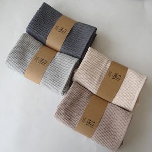 38x62cm Kitchen 2PCSSet 100% Cotton Waffle Coffee Tea Mug Gray Cleaning Cloth Dish s Table Napkins Y200417