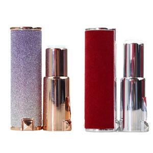 Packing Empty Bottle New Products 12.1mm Calibre DIY Round Shape Red Gradient Purple Lipstick Tube Portable Refillable Cosmetic Packaging Container